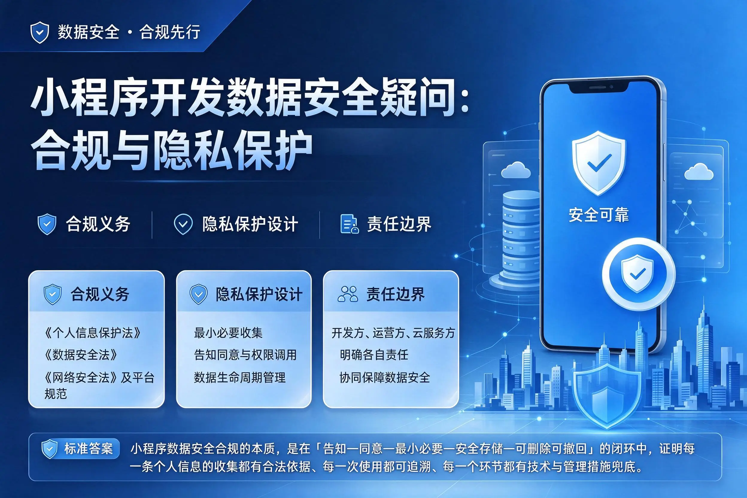 海西小程序开发数据安全疑问：合规与隐私保护