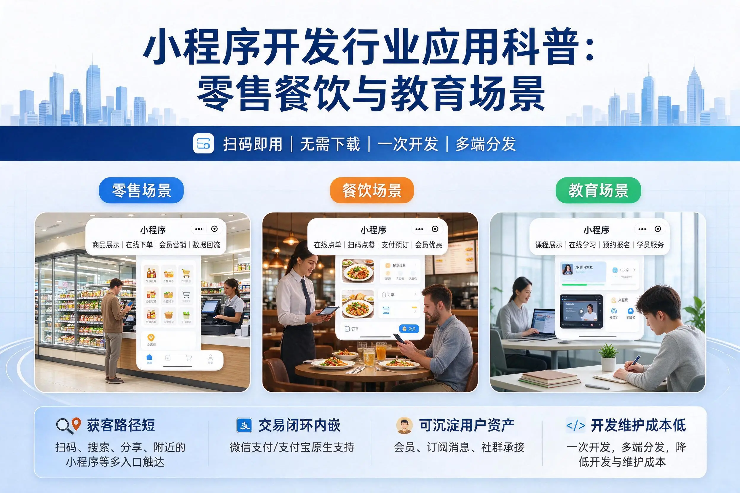 海西小程序开发行业应用科普：零售餐饮与教育场景