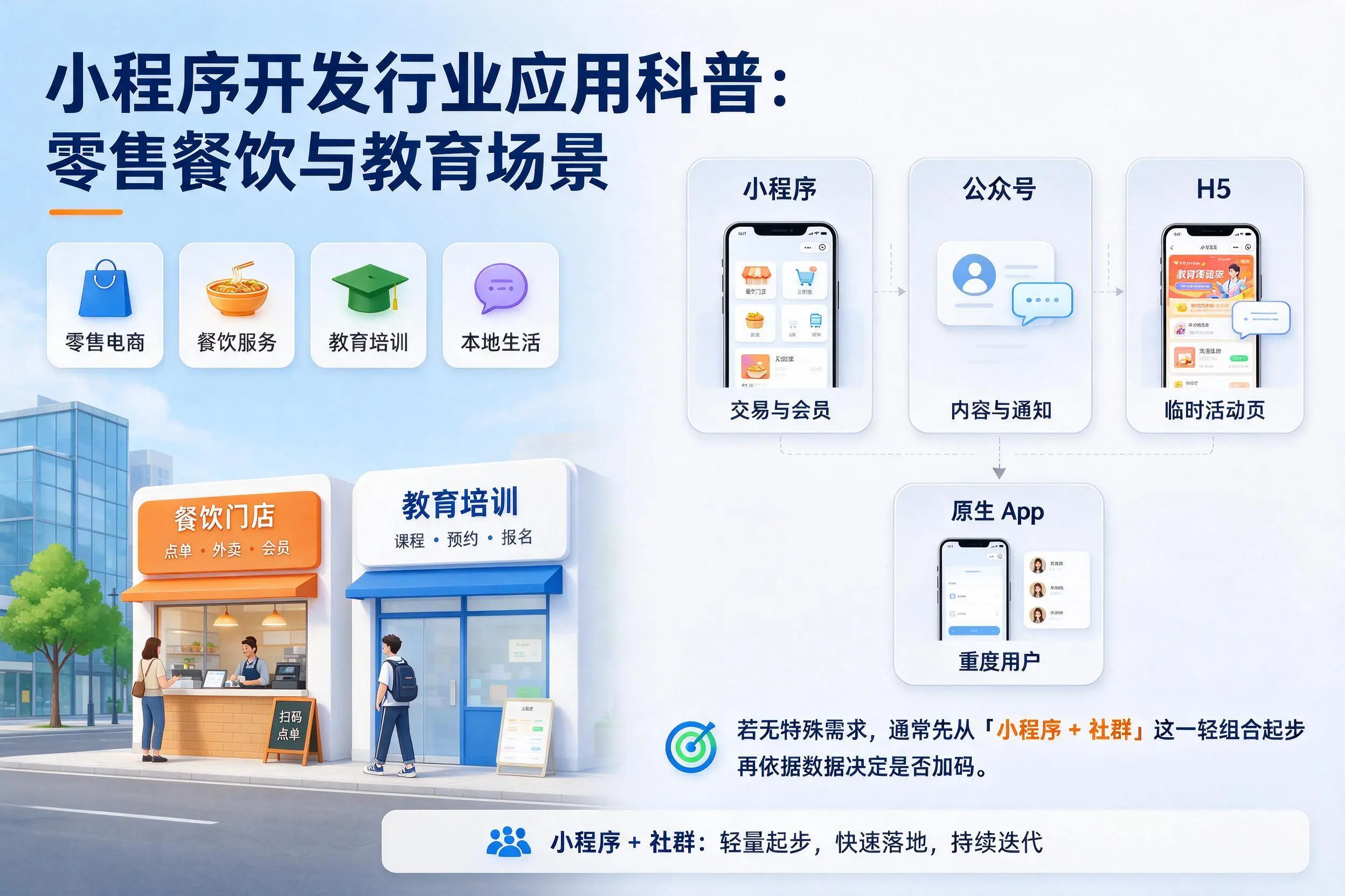 海西小程序开发行业应用科普：零售餐饮与教育场景