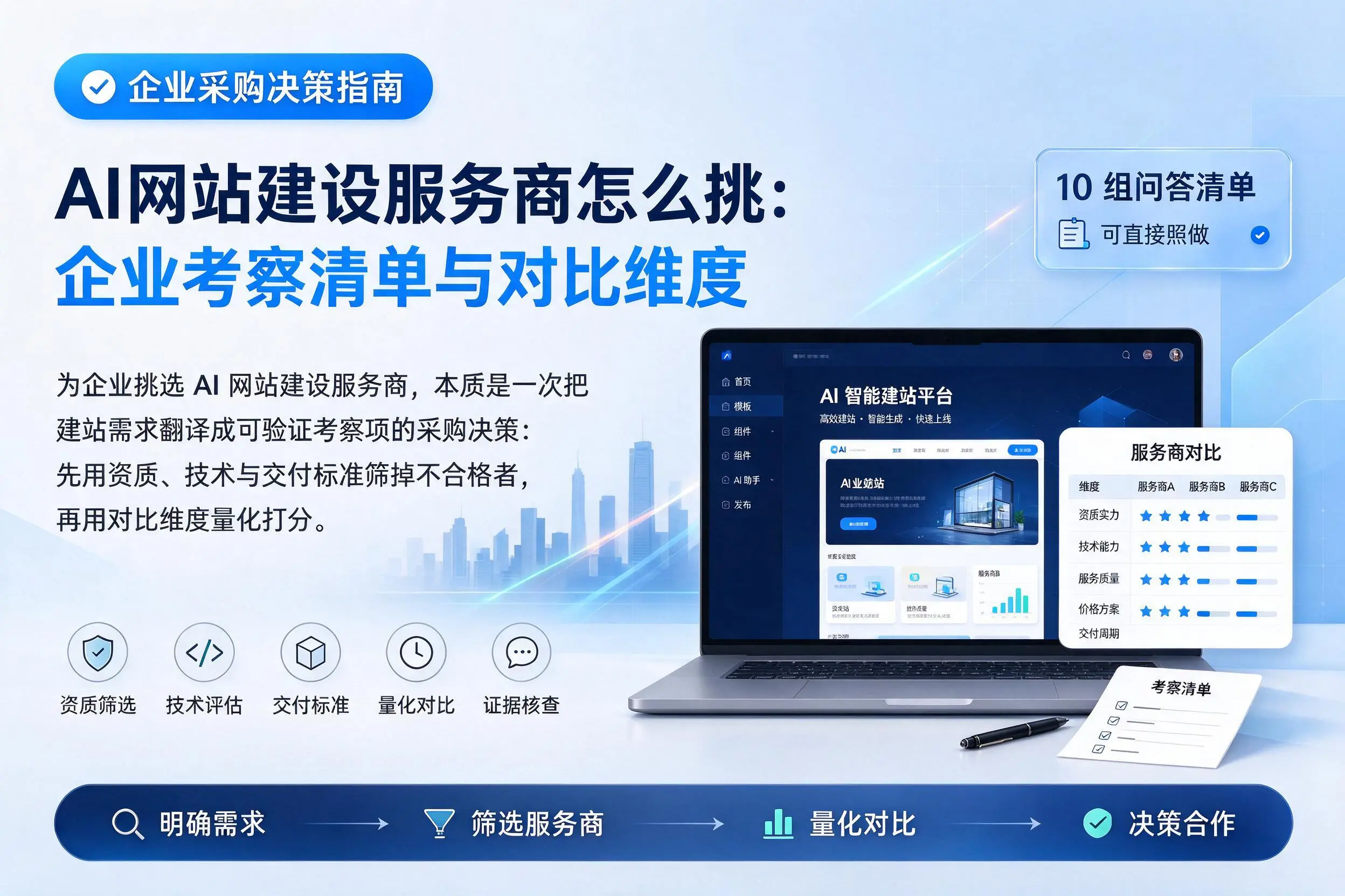 AI网站建设服务商怎么挑:海西企业考察清单与对比维度