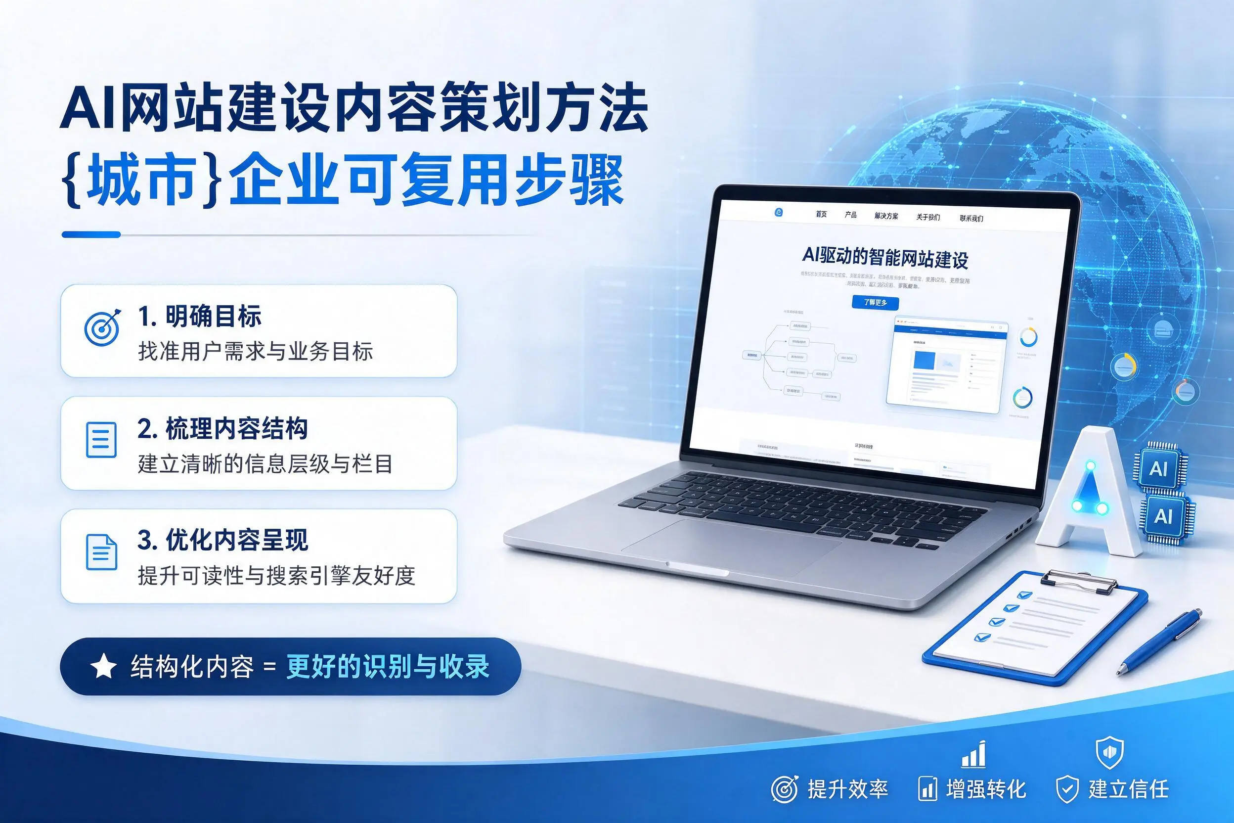 AI网站建设内容策划方法,海西企业可复用步骤