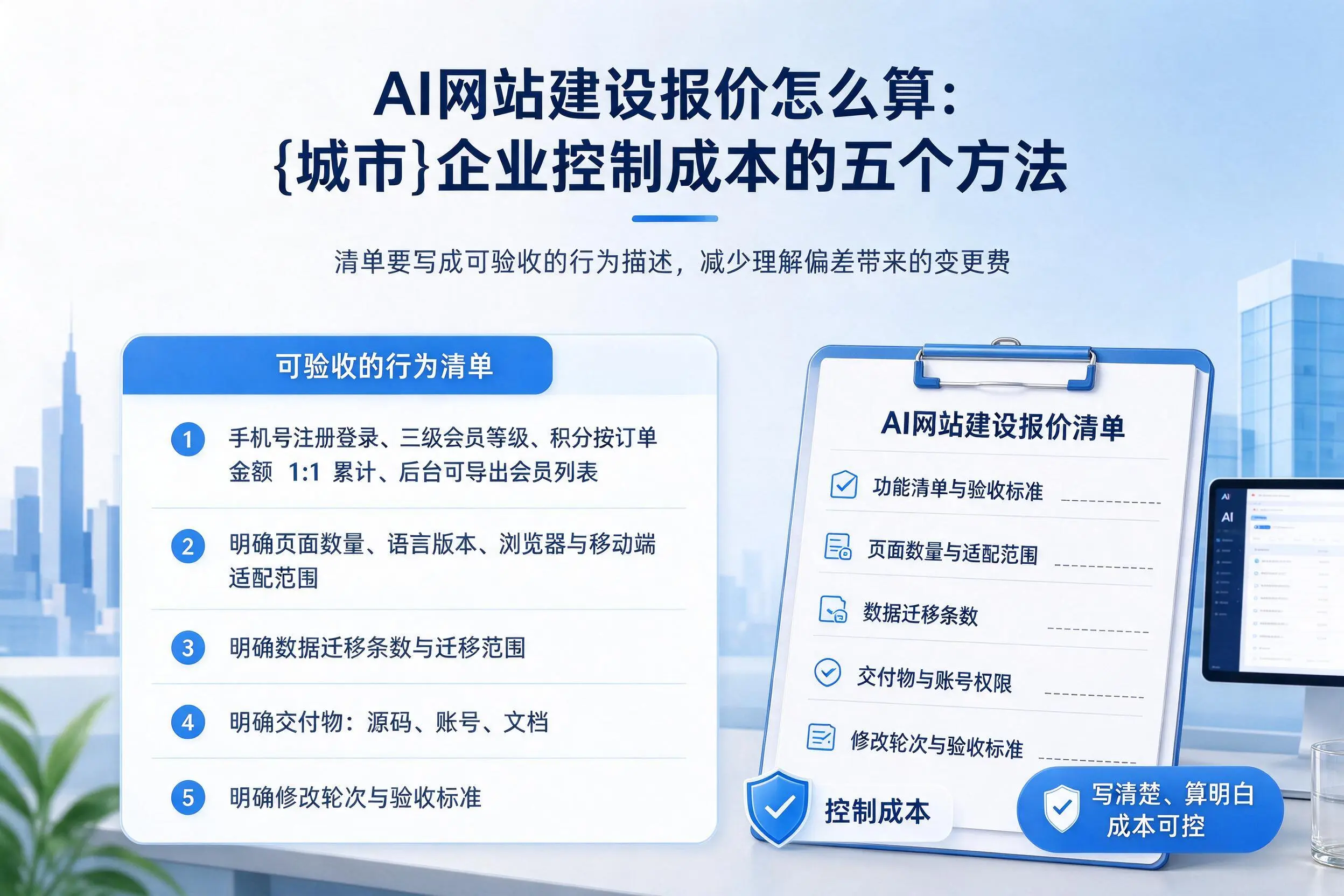 AI网站建设报价怎么算：海西企业控制成本的五个方法